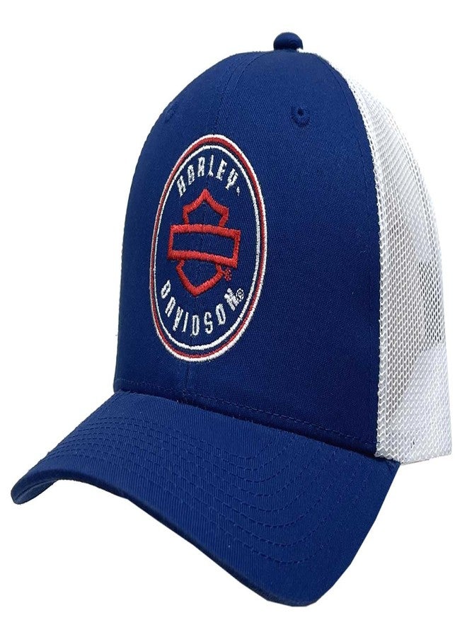 HARLEY DAVIDSON Harley-Davidson Men's All Pride Adjustable Snapback Mesh Trucker Hat - Royal - Image 1